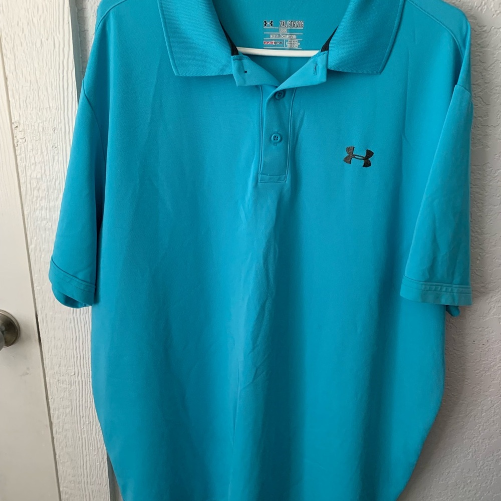 Under Armour Blue Polo Shirt Athletic Fit